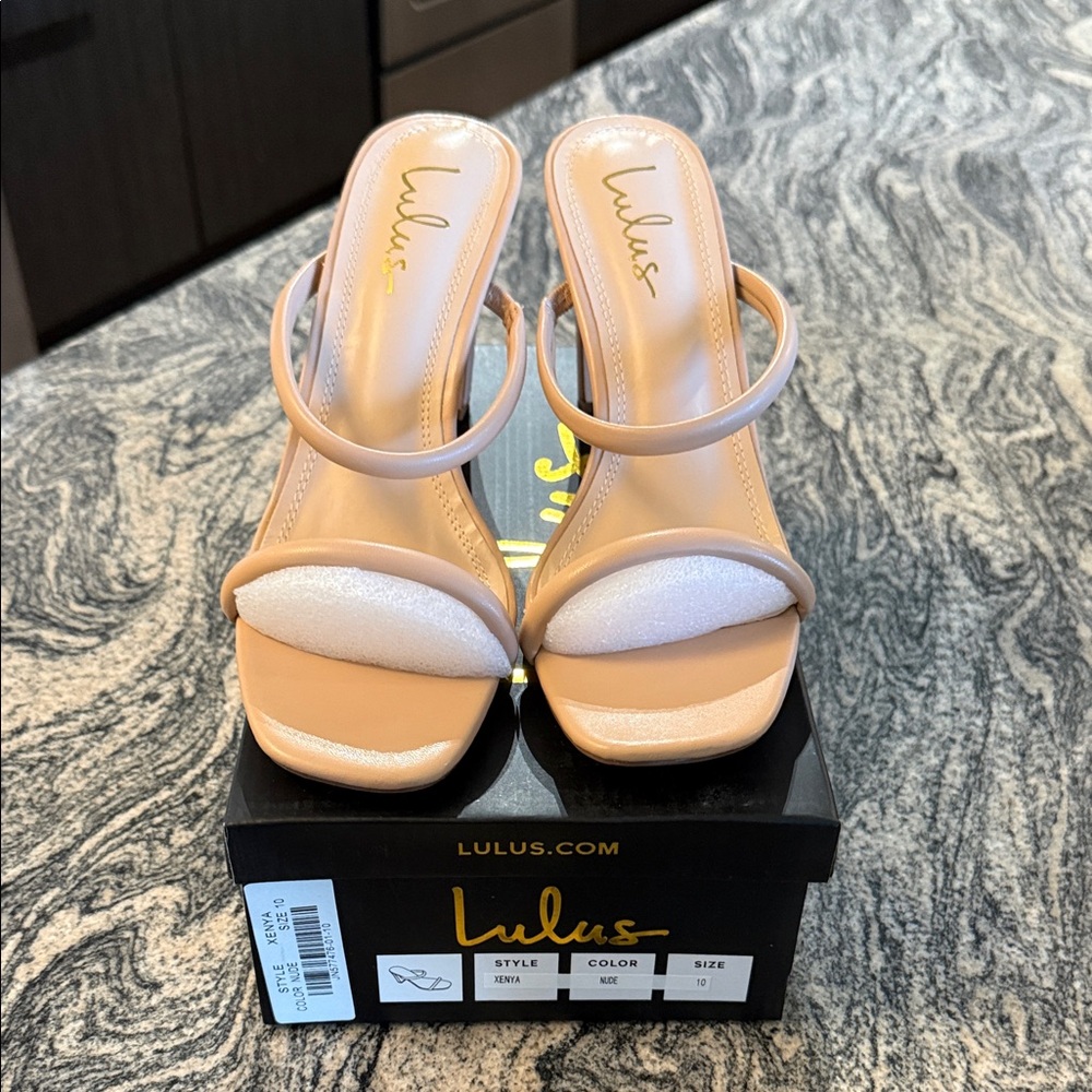 Lulu's Elegant Tan and White Heels